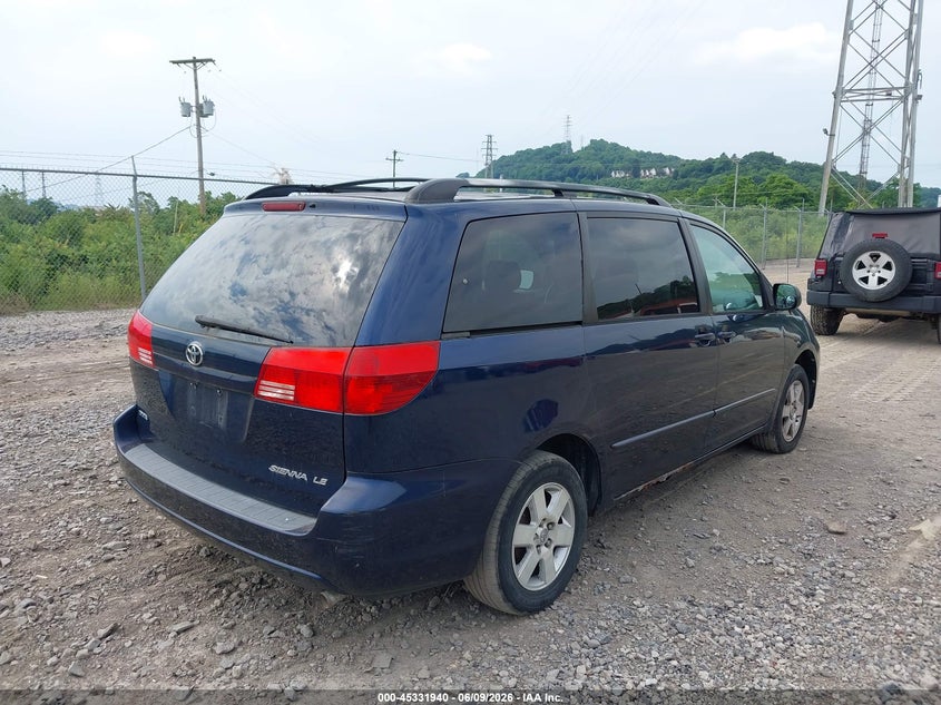 2004 Toyota Sienna VIN 5TDZA23C04S046923 IAAI salvage auction — NORMAL WEAR, Clear (Pennsylvania), sold $525 on 2026-07-05 (photo 4)