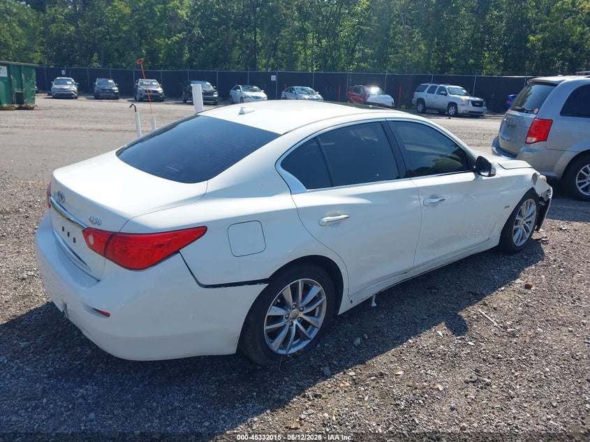 2017 Infiniti Q50 VIN JN1EV7AP7HM744150 IAAI salvage auction — FRONT END, Salvage (South Carolina), sold $2,450 on 2026-07-15 (photo 4)