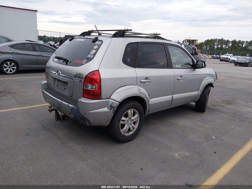 2007 Hyundai Tucson VIN KM8JN12D27U476048 IAAI salvage auction — FRONT & REAR, Repossession Paperwork (South Carolina), sold $225 on 2026-07-08 (photo 4)