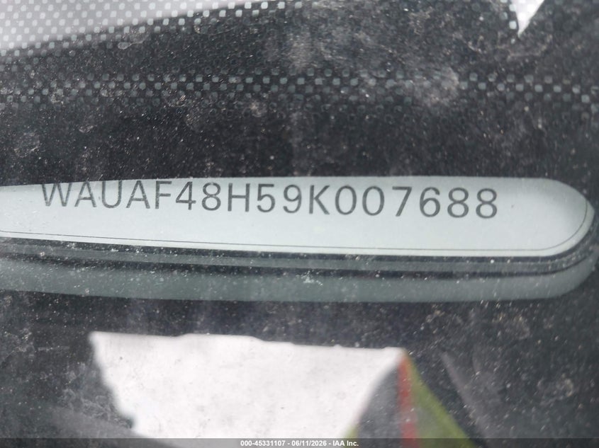 2009 Audi A4 VIN WAUAF48H59K007688 IAAI salvage auction — NORMAL WEAR, Previously Damaged (North Dakota), sold $575 on 2026-07-16 (photo 9)