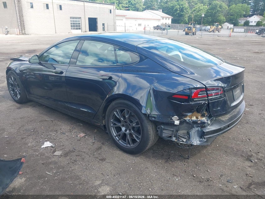 2024 Tesla Model s VIN 5YJSA1E55RF534920 IAAI salvage auction — FRONT & REAR, Salvage (Massachusetts), sold $19,050 on 2026-07-24 (photo 3)