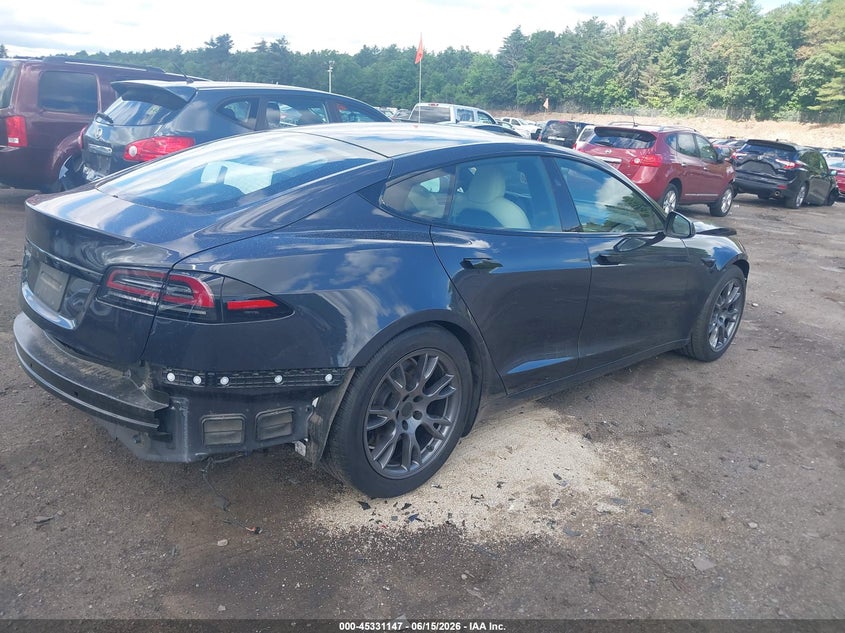 2024 Tesla Model s VIN 5YJSA1E55RF534920 IAAI salvage auction — FRONT & REAR, Salvage (Massachusetts), sold $19,050 on 2026-07-24 (photo 4)