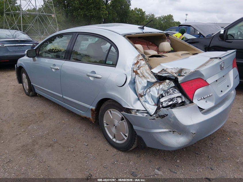 2007 Honda Civic VIN JHMFA36207S006802 IAAI salvage auction — SIDE, Clear (Indiana), sold $250 on 2026-07-19 (photo 3)