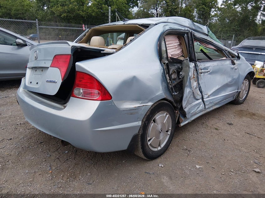 2007 Honda Civic VIN JHMFA36207S006802 IAAI salvage auction — SIDE, Clear (Indiana), sold $250 on 2026-07-19 (photo 4)