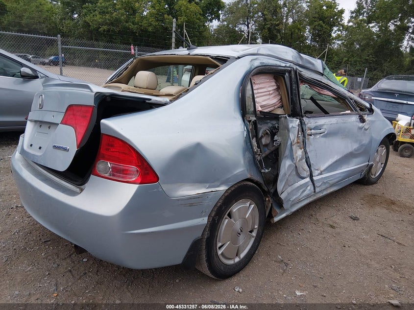 2007 Honda Civic VIN JHMFA36207S006802 IAAI salvage auction — SIDE, Clear (Indiana), sold $250 on 2026-07-19 (photo 6)
