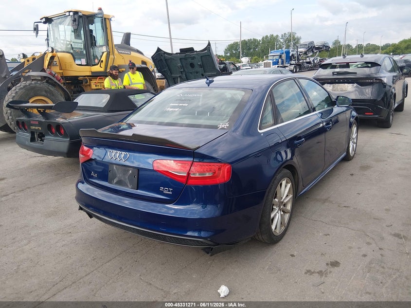 2014 Audi A4 VIN WAUFFAFL7EN028675 IAAI salvage auction — NORMAL WEAR, Original (Ohio), sold $700 on 2026-07-28 (photo 4)