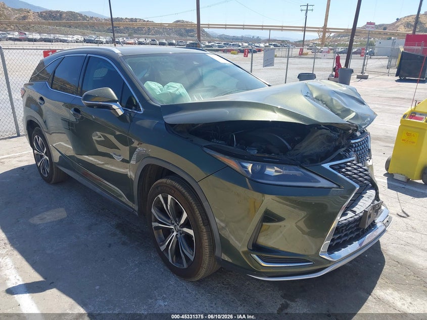 2021 Lexus Rx 350l VIN JTJHZKEA6M2020265 IAAI salvage auction — FRONT END, Salvage (California), sold $9,100 on 2026-07-08 (photo 1)