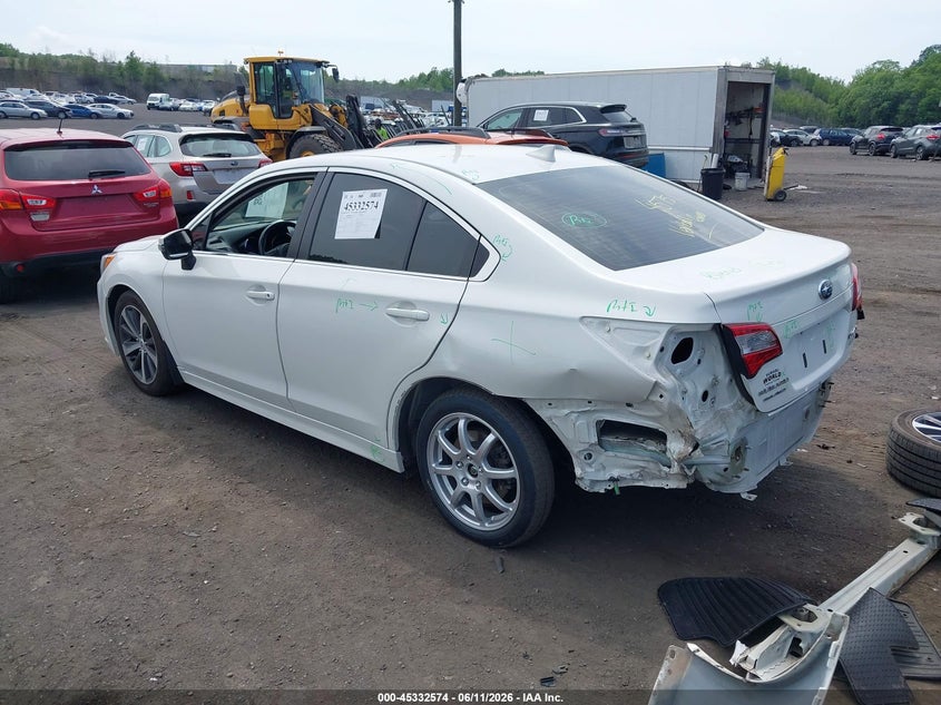 2017 Subaru LEGACY VIN 4S3BNAN62H3030138 IAAI salvage auction — REAR END, Salvage (Pennsylvania), sold $2,250 on 2026-07-30 (photo 3)