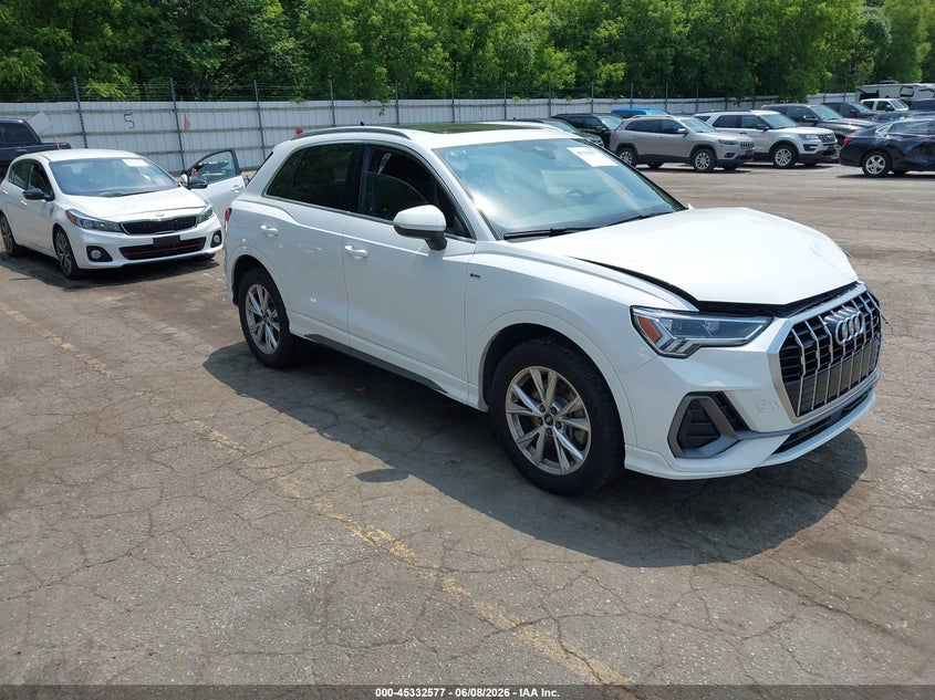 2023 Audi Q3 VIN WA1DECF31P1074130 IAAI salvage auction — FRONT END, Salvage (Michigan), sold $875 on 2026-07-27 (photo 1)