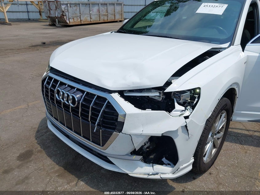 2023 Audi Q3 VIN WA1DECF31P1074130 IAAI salvage auction — FRONT END, Salvage (Michigan), sold $875 on 2026-07-27 (photo 6)