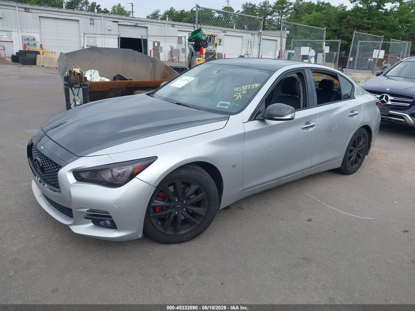 2014 Infiniti Q50 VIN JN1BV7APXEM684816 IAAI salvage auction — RIGHT FRONT, Mv-907A (New York), sold $400 on 2026-07-14 (photo 2)