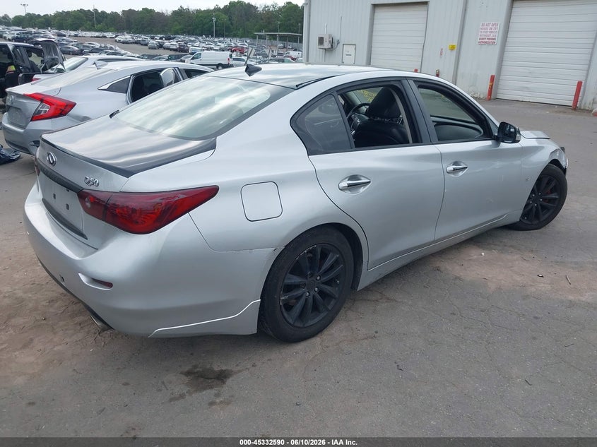 2014 Infiniti Q50 VIN JN1BV7APXEM684816 IAAI salvage auction — RIGHT FRONT, Mv-907A (New York), sold $400 on 2026-07-14 (photo 4)