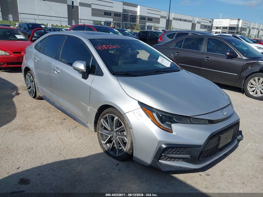 2020 Toyota Corolla VIN JTDP4RCE6LJ014868 IAAI salvage auction — FRONT END, Original (Texas), sold $5,500 on 2026-07-28 (photo 1)