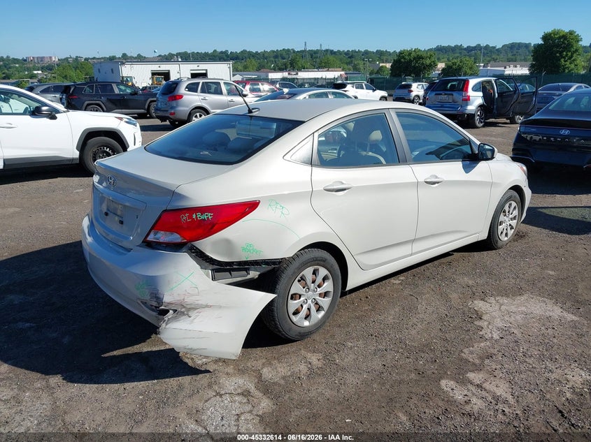 2016 Hyundai Accent VIN KMHCT4AE5GU975808 IAAI salvage auction — RIGHT REAR, Salvage (Pennsylvania), sold $1,600 on 2026-07-17 (photo 4)