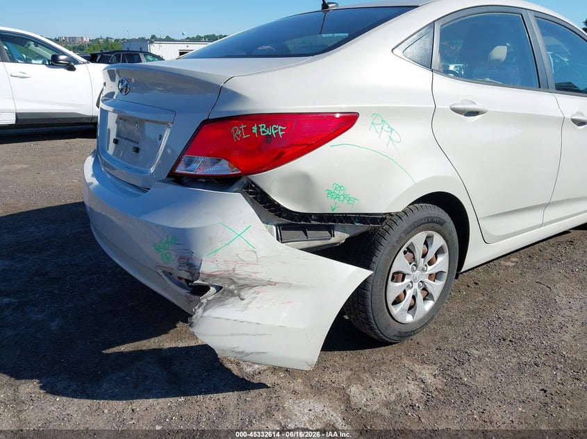 2016 Hyundai Accent VIN KMHCT4AE5GU975808 IAAI salvage auction — RIGHT REAR, Salvage (Pennsylvania), sold $1,600 on 2026-07-17 (photo 6)