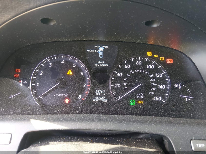 2007 Lexus Ls 460 VIN JTHGL46F875018296 IAAI salvage auction — NORMAL WEAR, Clear (Virginia), sold $850 on 2026-07-10 (photo 7)