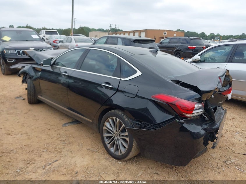 2015 Hyundai Genesis VIN KMHGN4JE1FU050159 IAAI salvage auction — FRONT & REAR, Salvage (North Carolina), sold $825 on 2026-07-27 (photo 3)