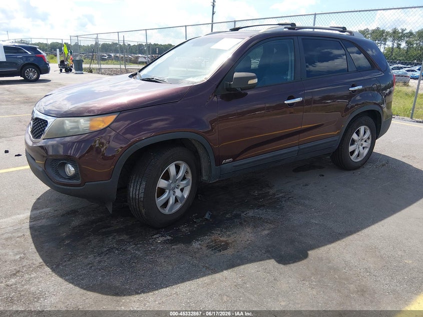 2013 Kia Sorento VIN 5XYKTCA6XDG333083 IAAI salvage auction — NORMAL WEAR, Clear (South Carolina), sold $1,000 on 2026-07-29 (photo 2)