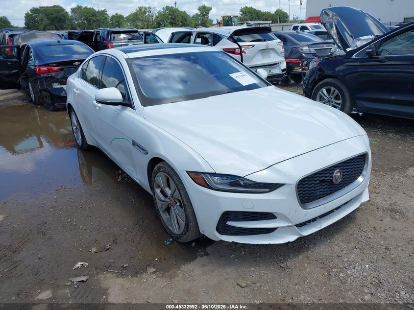 2020 Jaguar Xe VIN SAJAE4FX4LCP64312 IAAI salvage auction — SIDE, Salvage Title, sold $3,500 on 2026-09-08 (photo 1)