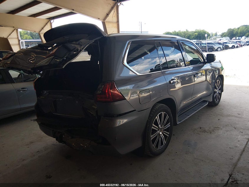 2018 Lexus LX 570 VIN JTJHY7AX9J4260890 IAAI salvage auction — Front & Rear, Salvage (Tennessee), sold $33,000 on 2026-09-07 (photo 4)