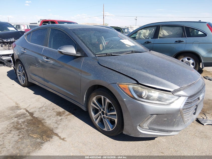 2017 Hyundai Elantra VIN KMHD84LF7HU127636 IAAI salvage auction — LEFT FRONT, Original (Texas), sold $1,550 on 2026-07-22 (photo 1)