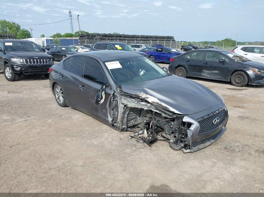 2016 Infiniti Q50 VIN JN1CV7AR2GM253251 IAAI salvage auction — RIGHT FRONT, Salvage Title, sold $225 on 2026-07-10 (photo 1)