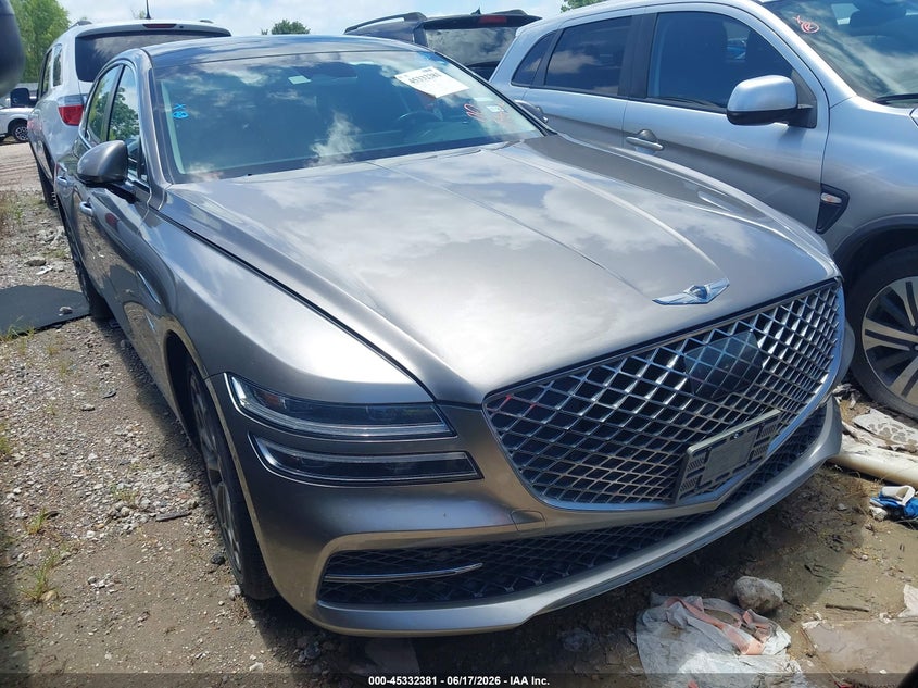 2021 Genesis G80 VIN KMTGB4SC9MU077084 IAAI salvage auction — NORMAL WEAR, Original (Texas), sold $16,750 on 2026-07-08 (photo 1)