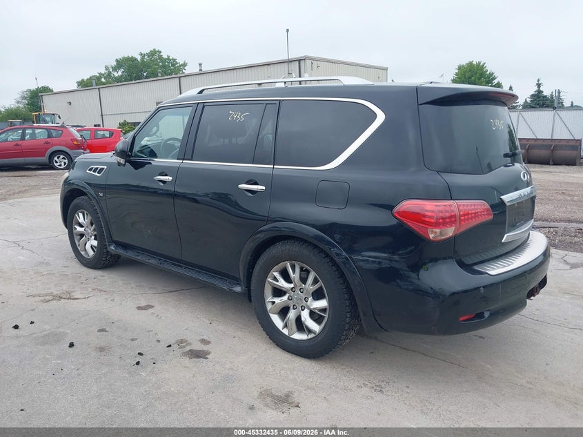2014 Infiniti Qx80 VIN JN8AZ2NE7E9063775 IAAI salvage auction — REAR END, Salvage Title, sold $1,800 on 2026-07-29 (photo 3)