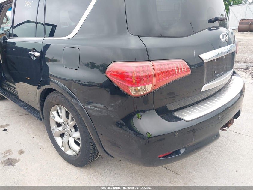2014 Infiniti Qx80 VIN JN8AZ2NE7E9063775 IAAI salvage auction — REAR END, Salvage Title, sold $1,800 on 2026-07-29 (photo 6)