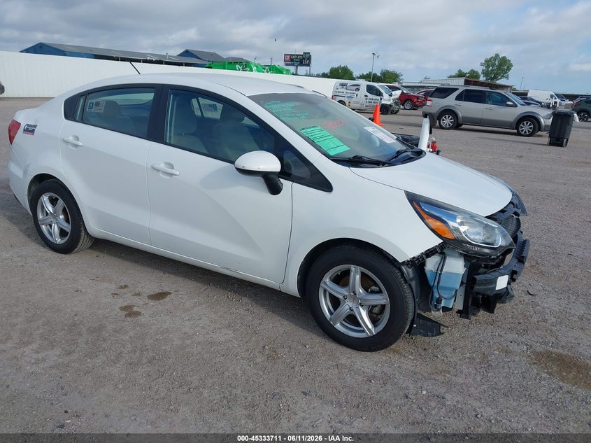 2016 Kia Rio VIN KNADM4A37G6539130 IAAI salvage auction — FRONT END, Salvage (Texas), sold $1,600 on 2026-07-08 (photo 1)