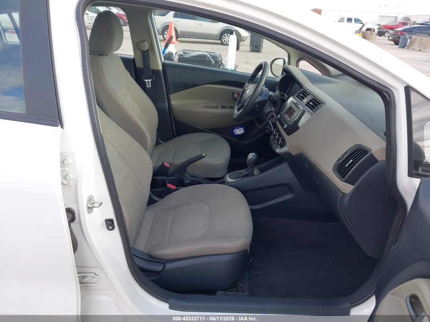 2016 Kia Rio VIN KNADM4A37G6539130 IAAI salvage auction — FRONT END, Salvage (Texas), sold $1,600 on 2026-07-08 (photo 5)