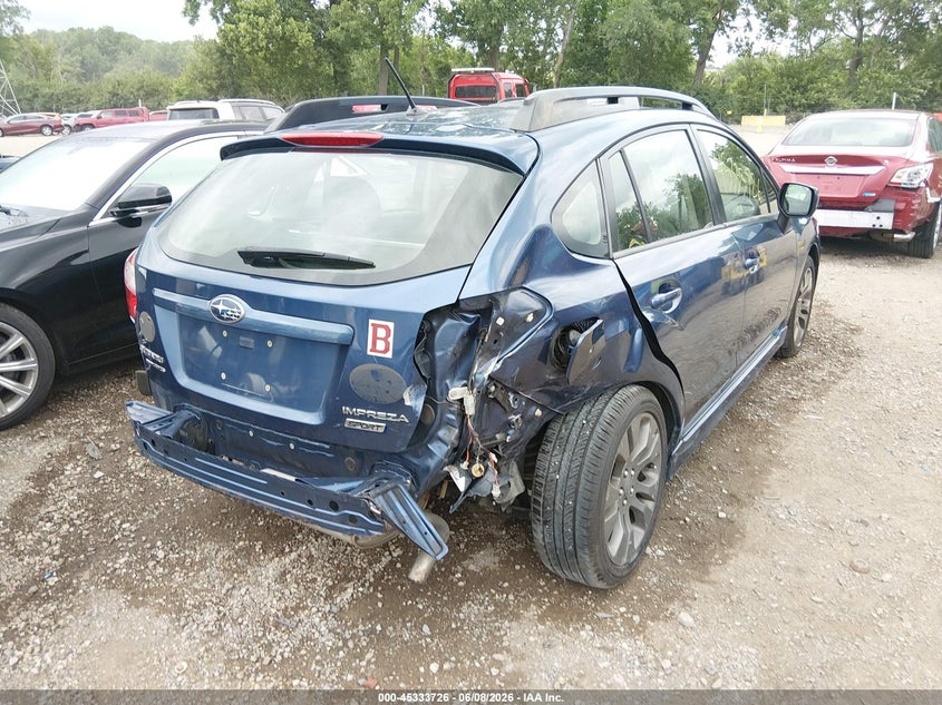 2012 Subaru Impreza VIN JF1GPAS69CH232495 IAAI salvage auction — REAR END, Clear (Indiana), sold $775 on 2026-07-29 (photo 4)