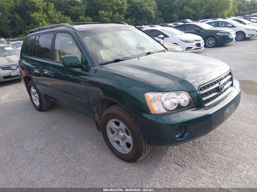 2002 Toyota Highlander VIN JTEGF21A520071144 IAAI salvage auction — NORMAL WEAR, Original (Texas), sold $925 on 2026-07-13 (photo 1)