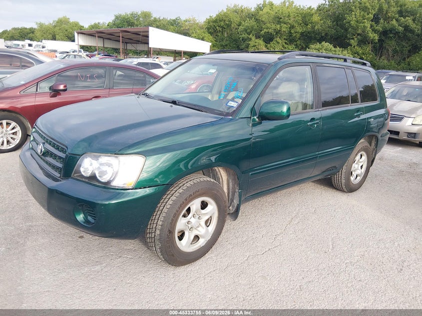2002 Toyota Highlander VIN JTEGF21A520071144 IAAI salvage auction — NORMAL WEAR, Original (Texas), sold $925 on 2026-07-13 (photo 2)