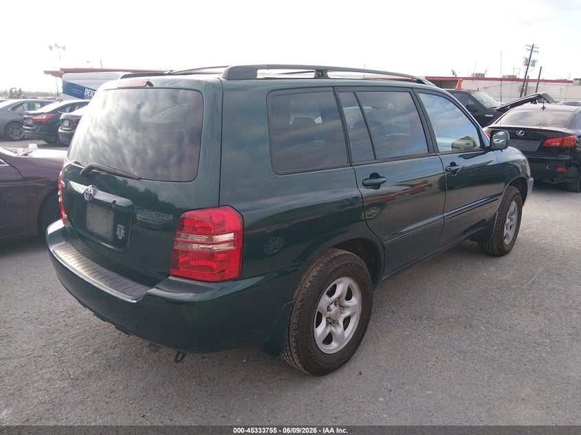 2002 Toyota Highlander VIN JTEGF21A520071144 IAAI salvage auction — NORMAL WEAR, Original (Texas), sold $925 on 2026-07-13 (photo 4)