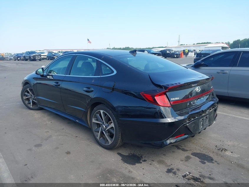 2021 Hyundai Sonata VIN 5NPEJ4J23MH062866 IAAI salvage auction — REAR END, Salvage Title, sold $4,650 on 2026-07-22 (photo 3)