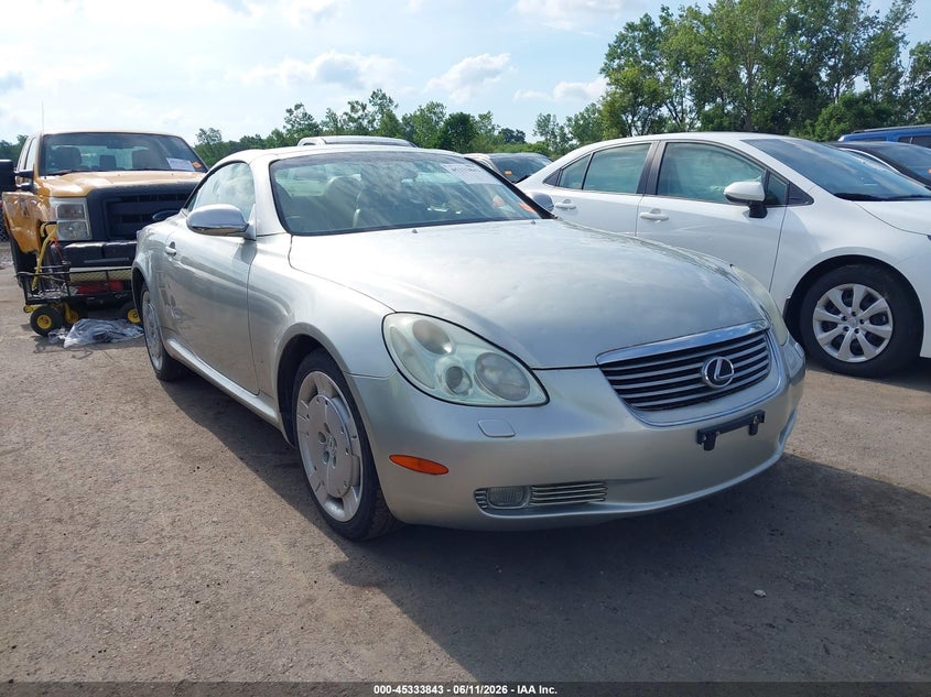 2002 Lexus Sc 430 VIN JTHFN48Y620014516 IAAI salvage auction — HAIL, Salvage (Ohio), sold $975 on 2026-07-07 (photo 1)