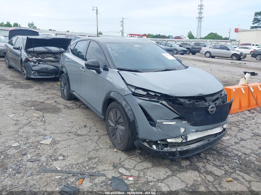2024 Nissan Ariya VIN JN1DF0BB3RM742951 IAAI salvage auction — FRONT END, Salvage Title, sold $9,600 on 2026-07-30 (photo 1)