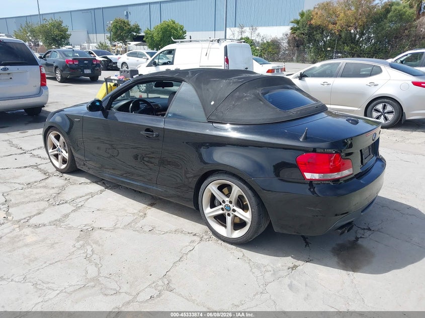 2008 BMW 1 series VIN WBAUN93578VF55346 IAAI salvage auction — NORMAL WEAR, Clear - Dealer Only (California), sold $675 on 2026-07-29 (photo 3)