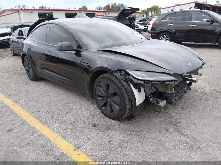 2025 Tesla Model 3 VIN 5YJ3E1EA3SF940674 IAAI salvage auction — FRONT END, Rebuildable (Florida), sold $13,900 on 2026-07-30 (photo 1)
