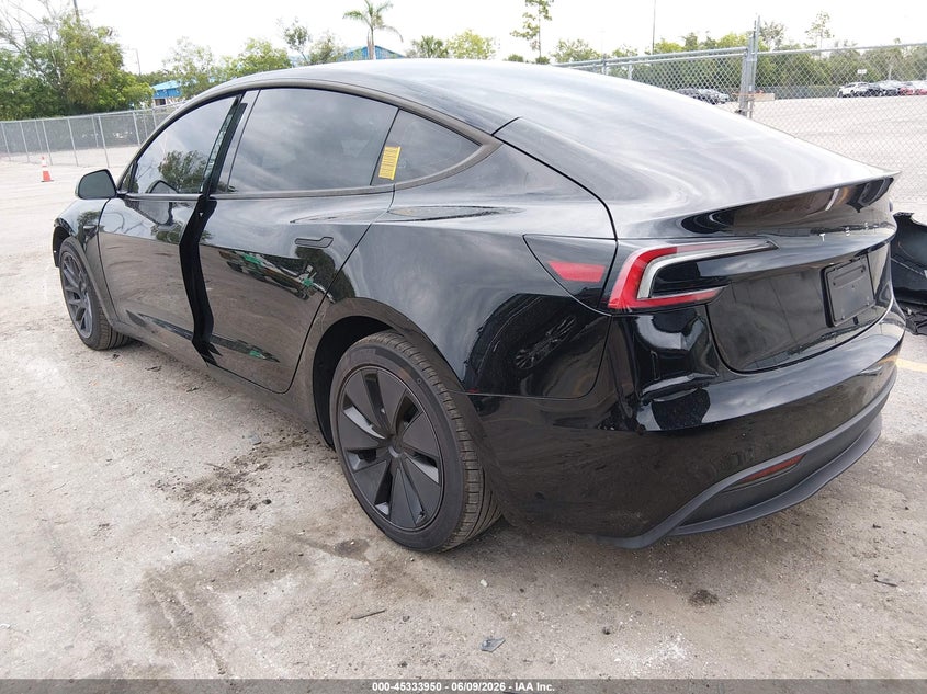 2025 Tesla Model 3 VIN 5YJ3E1EA3SF940674 IAAI salvage auction — FRONT END, Rebuildable (Florida), sold $13,900 on 2026-07-30 (photo 3)