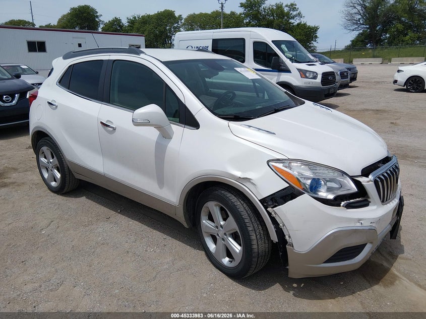 2015 Buick Encore VIN KL4CJASB8FB271796 IAAI salvage auction — FRONT END, Salvage Title, sold $25 on 2026-07-30 (photo 1)