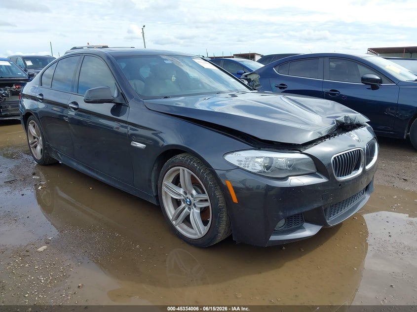 2012 BMW 5er VIN WBAFR7C55CC813849 IAAI salvage auction — FRONT & REAR, Original (Texas), sold $1,100 on 2026-07-11 (photo 1)