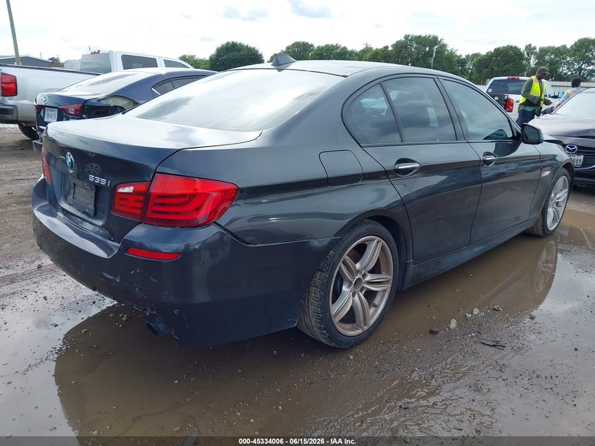2012 BMW 5er VIN WBAFR7C55CC813849 IAAI salvage auction — FRONT & REAR, Original (Texas), sold $1,100 on 2026-07-11 (photo 4)