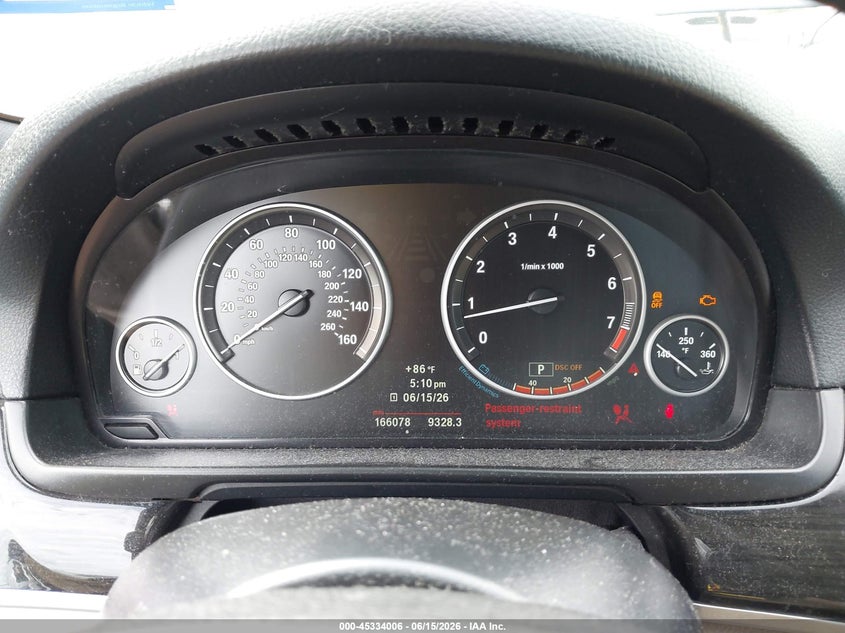 2012 BMW 5er VIN WBAFR7C55CC813849 IAAI salvage auction — FRONT & REAR, Original (Texas), sold $1,100 on 2026-07-11 (photo 7)