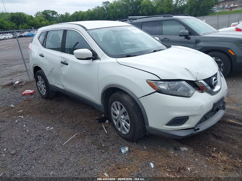2016 Nissan Rogue VIN KNMAT2MT7GP699687 IAAI salvage auction — NORMAL WEAR, Clear (Tennessee), sold $600 on 2026-07-23 (photo 1)