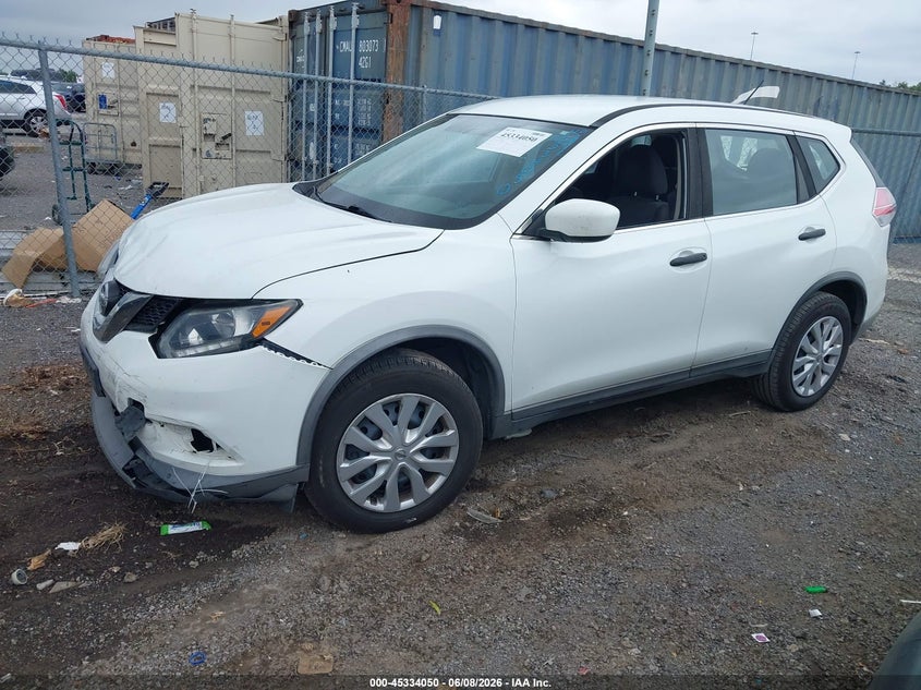 2016 Nissan Rogue VIN KNMAT2MT7GP699687 IAAI salvage auction — NORMAL WEAR, Clear (Tennessee), sold $600 on 2026-07-23 (photo 2)