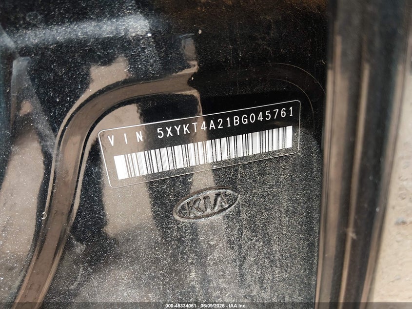 2011 Kia Sorento VIN 5XYKT4A21BG045761 IAAI salvage auction — VANDALISM, Salvage (South Carolina), sold $525 on 2026-07-06 (photo 9)