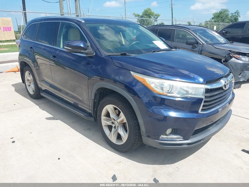 2015 Toyota Highlander VIN 5TDYKRFHXFS096546 IAAI salvage auction — FRONT END, Original (Texas), sold $11,500 on 2026-07-17 (photo 1)