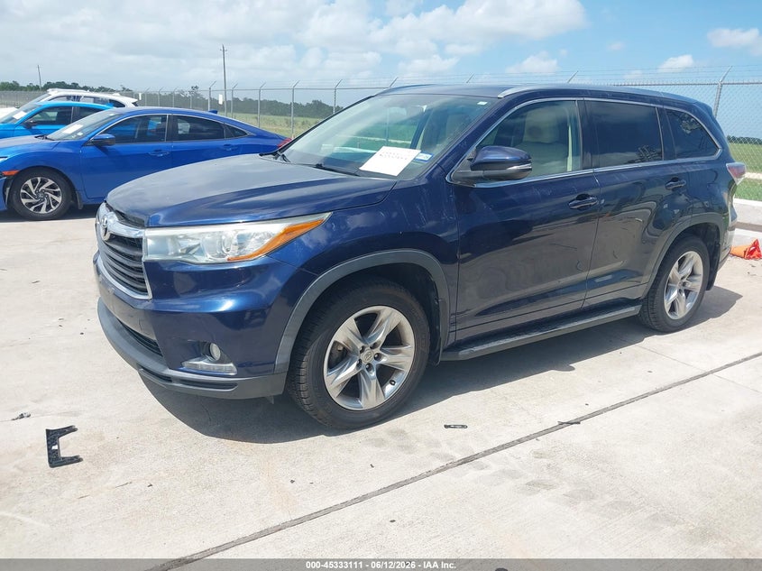 2015 Toyota Highlander VIN 5TDYKRFHXFS096546 IAAI salvage auction — FRONT END, Original (Texas), sold $11,500 on 2026-07-17 (photo 2)
